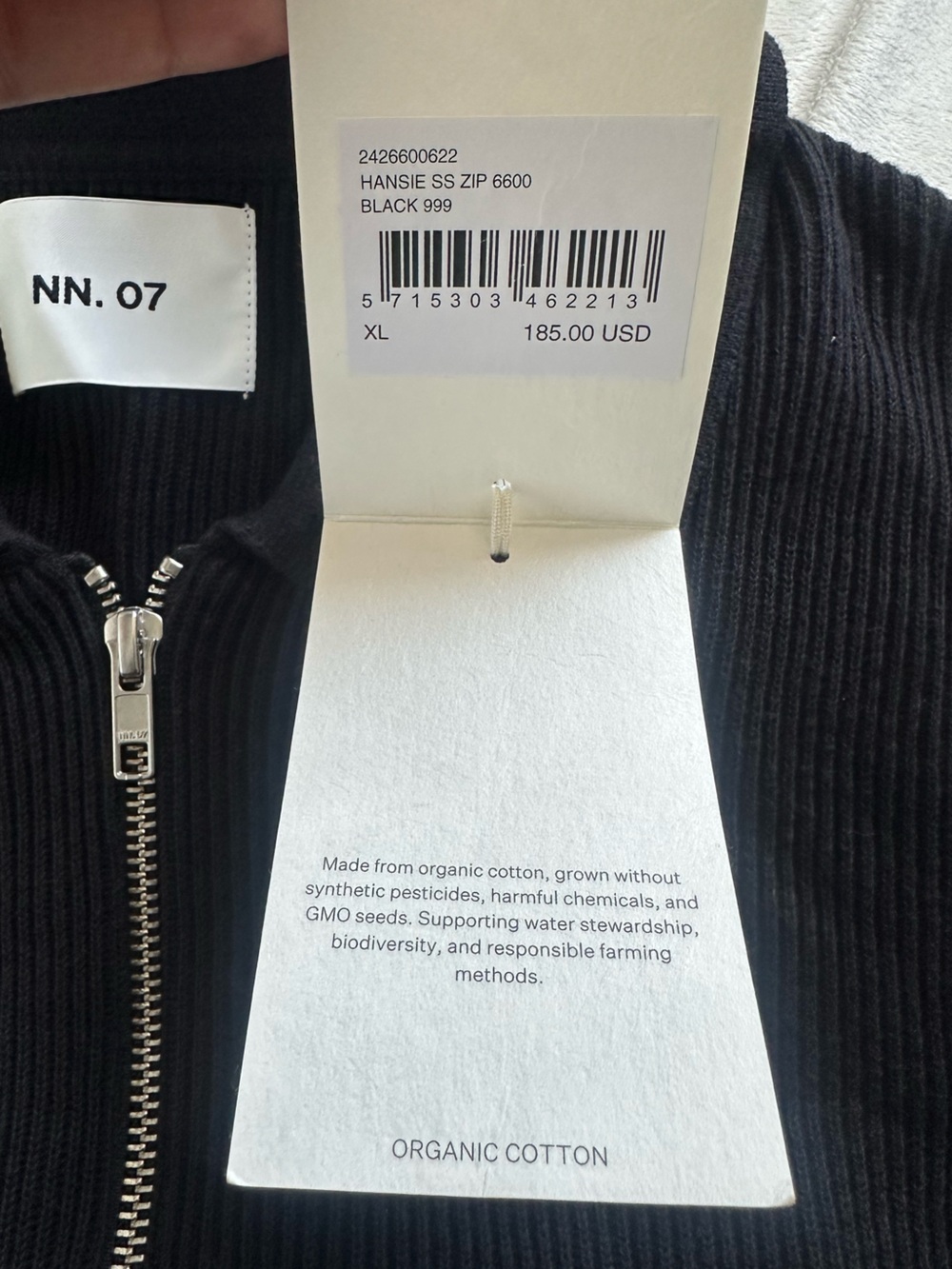 NN07 Black Hansie Half-Zip Polo Shirt - Picture 4 of 5